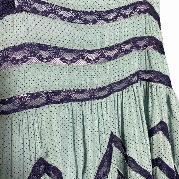 Intimately Free People Women Voile and Lace Trapeze Slip Sky Blue Size XS - Picture 6 of 10